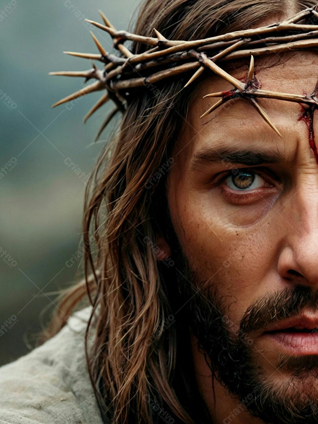 Jesus Cristo com coroa de espinhos