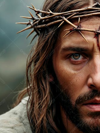 Jésus cristo com uma coroa de espinhos 5