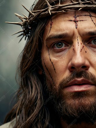 Jésus cristo com uma coroa de espinhos 8
