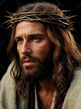 Jésus cristo com uma coroa de espinhos 10