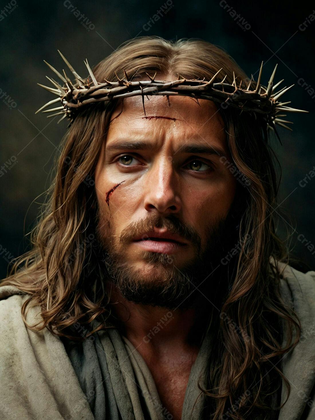 Jesus Cristo com coroa de espinhos