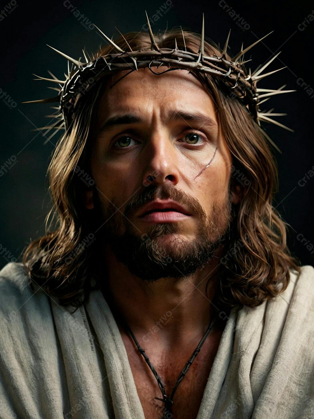 Jesus Cristo com coroa de espinhos