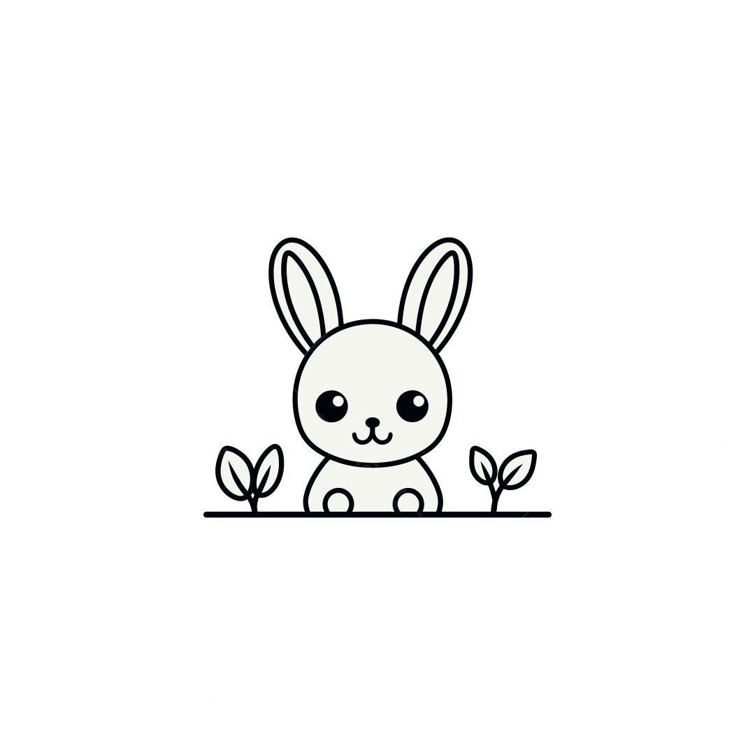 Ilustração vetorial de coelhinho minimalista