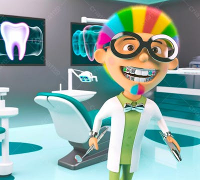 Cartoon De Um Dentista 3D 4