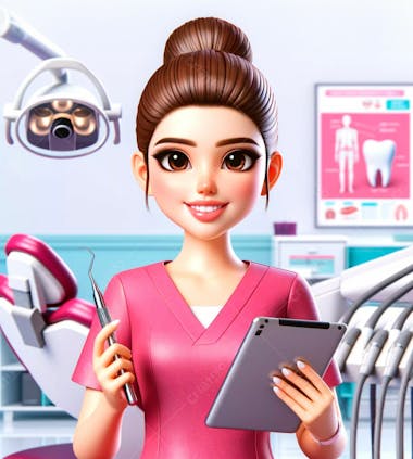 Cartoon of a 3d dentist 2