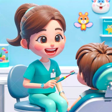 Cartoon of a 3d dentist 5