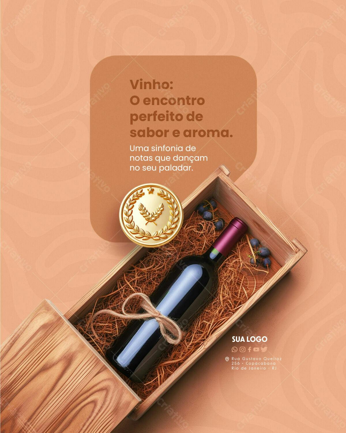 Design de Embalagem para Vinho PSD Editável