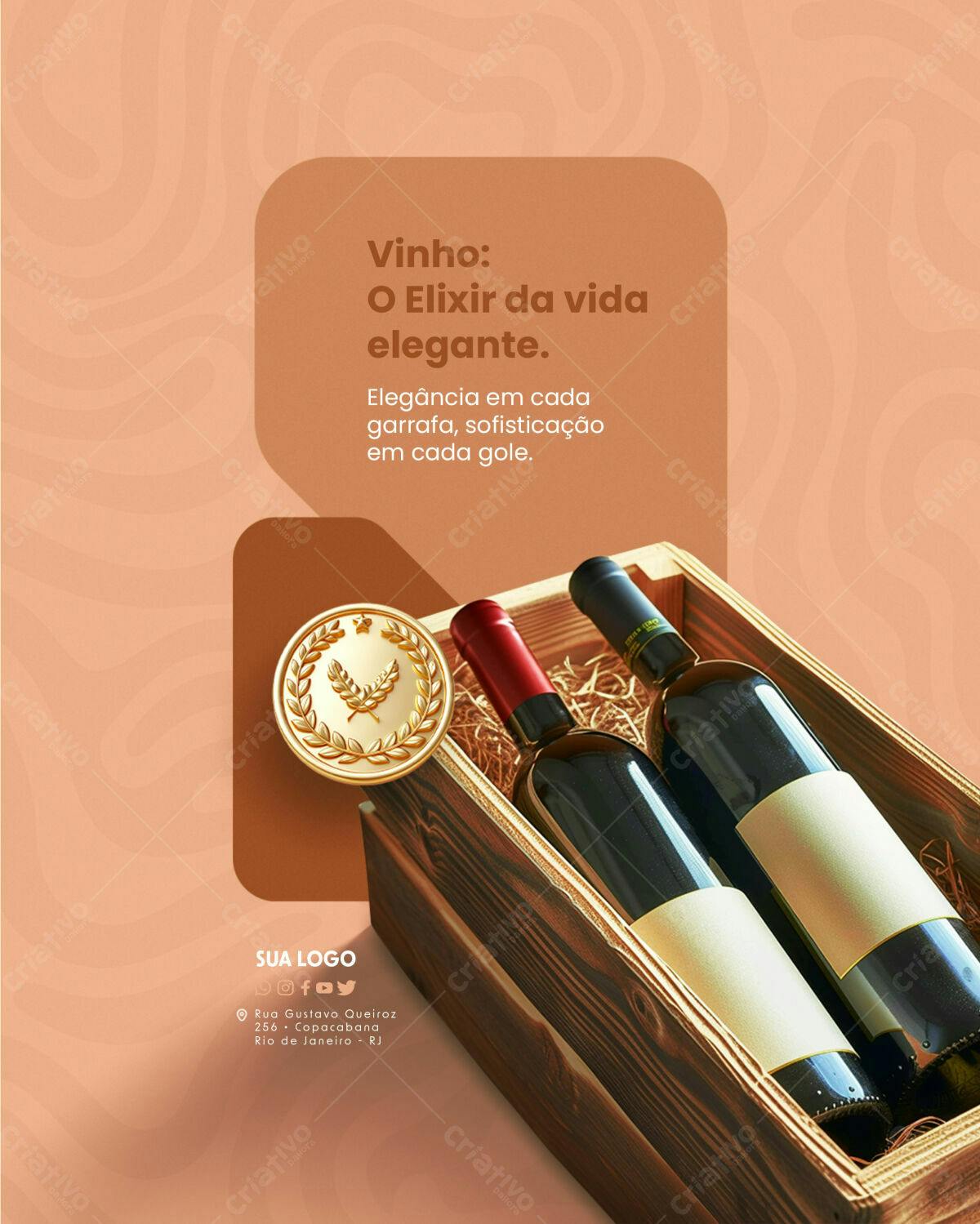 Flyer para Vinho PSD Editável