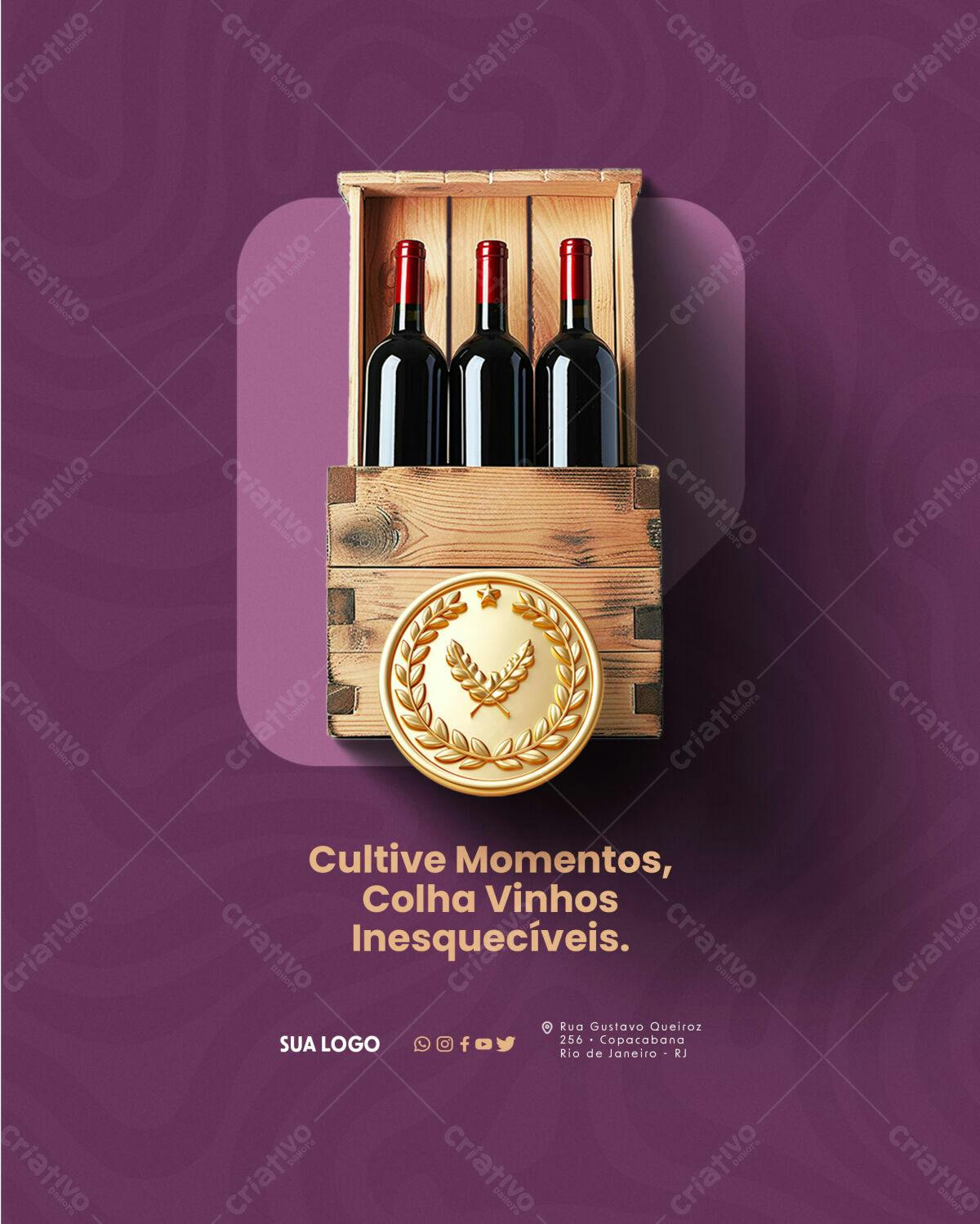 Flyer para Vinhos PSD Editável