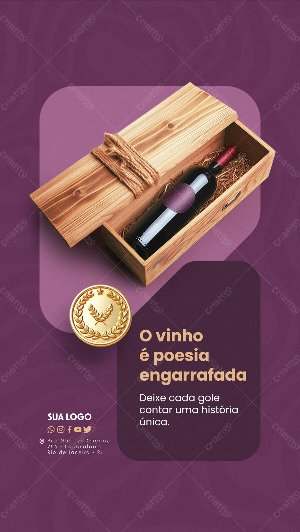 Flyer para Venda de Vinhos PSD Editável