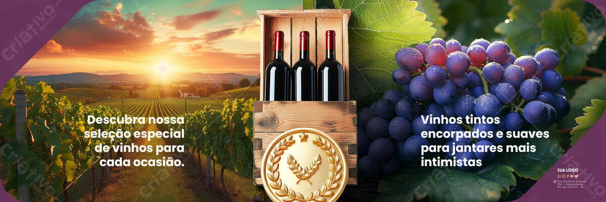 Banner para Vinhos Tintos PSD Editável