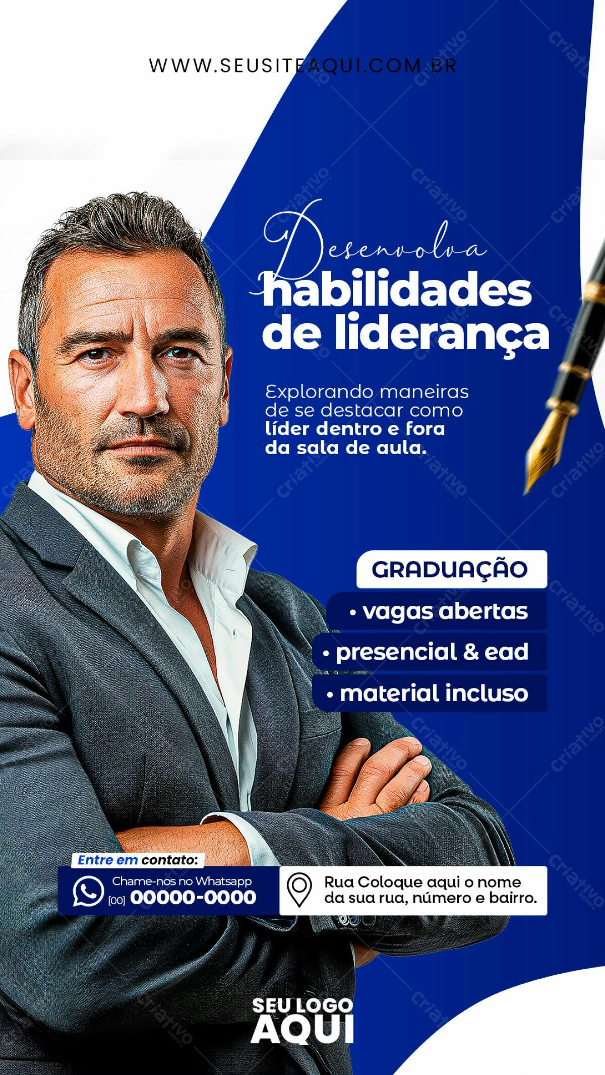Flyer para Curso de Liderança PSD Editável