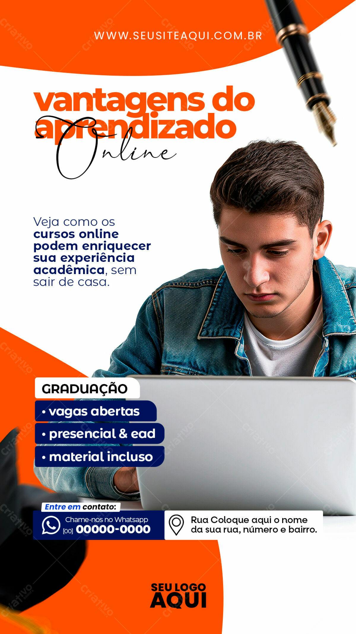 Flyer para Cursos Online PSD Editável