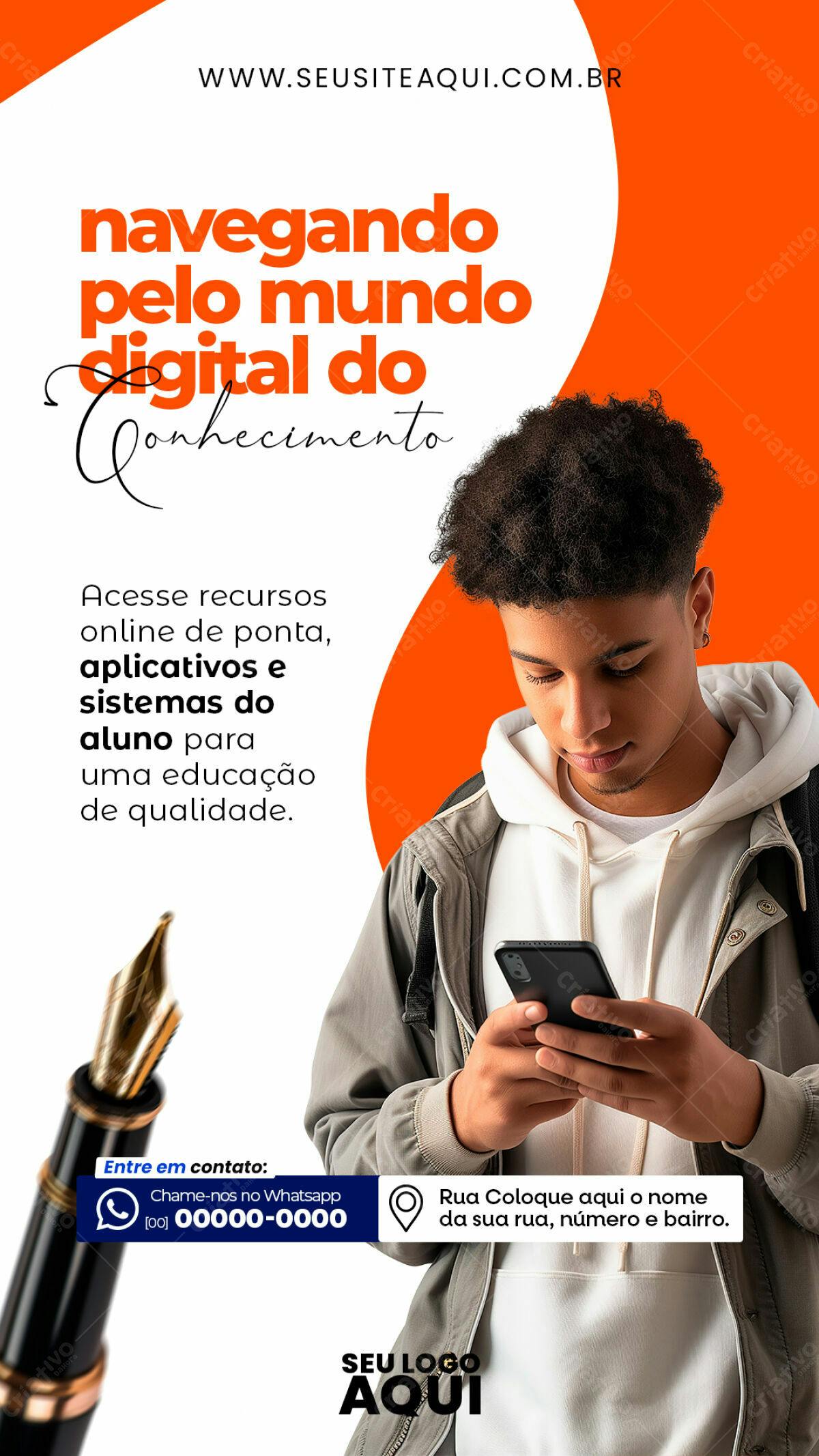 Flyer para Educação Online PSD Editável