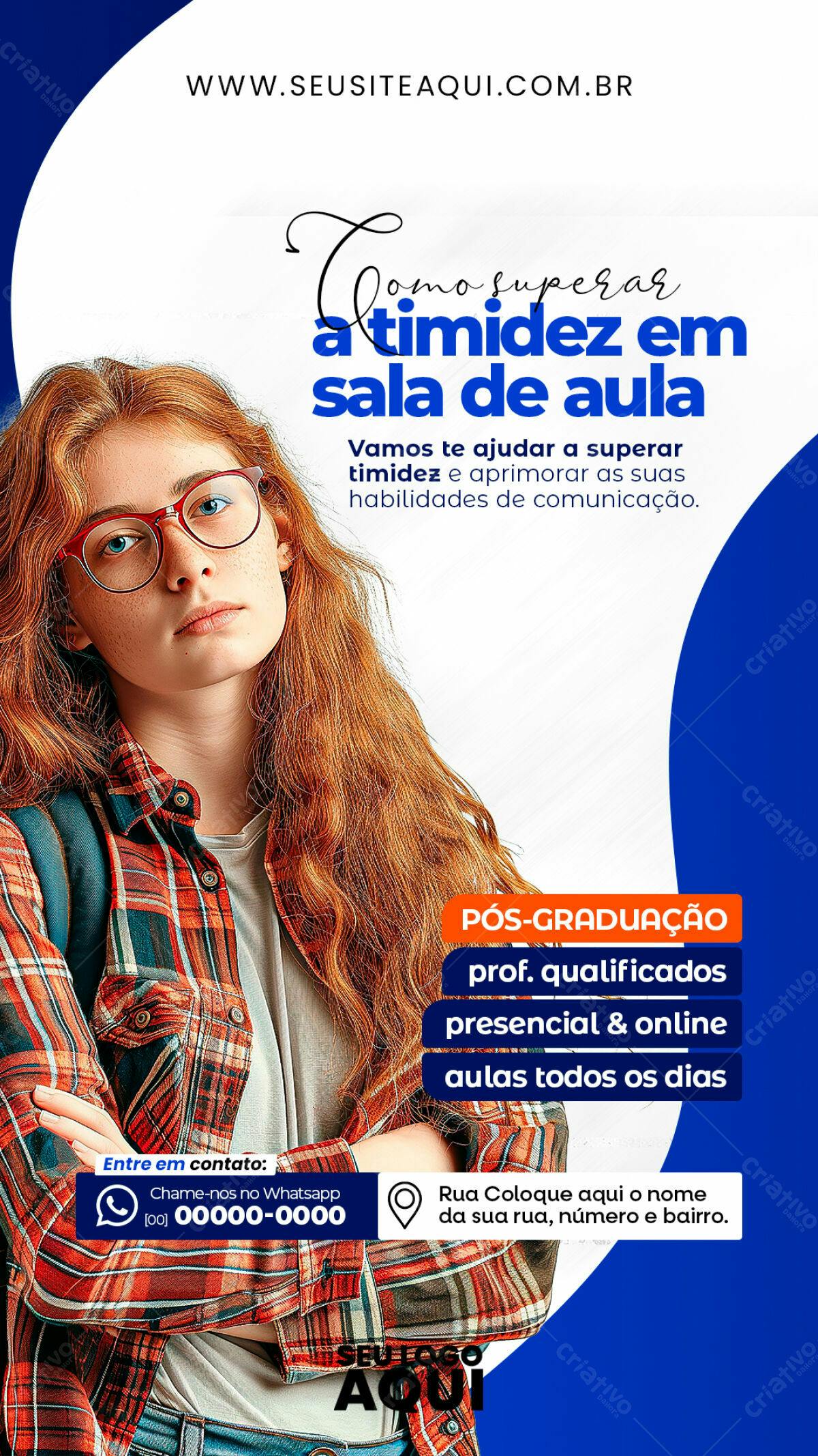 Flyer para Superar Timidez em Sala de Aula PSD Editável