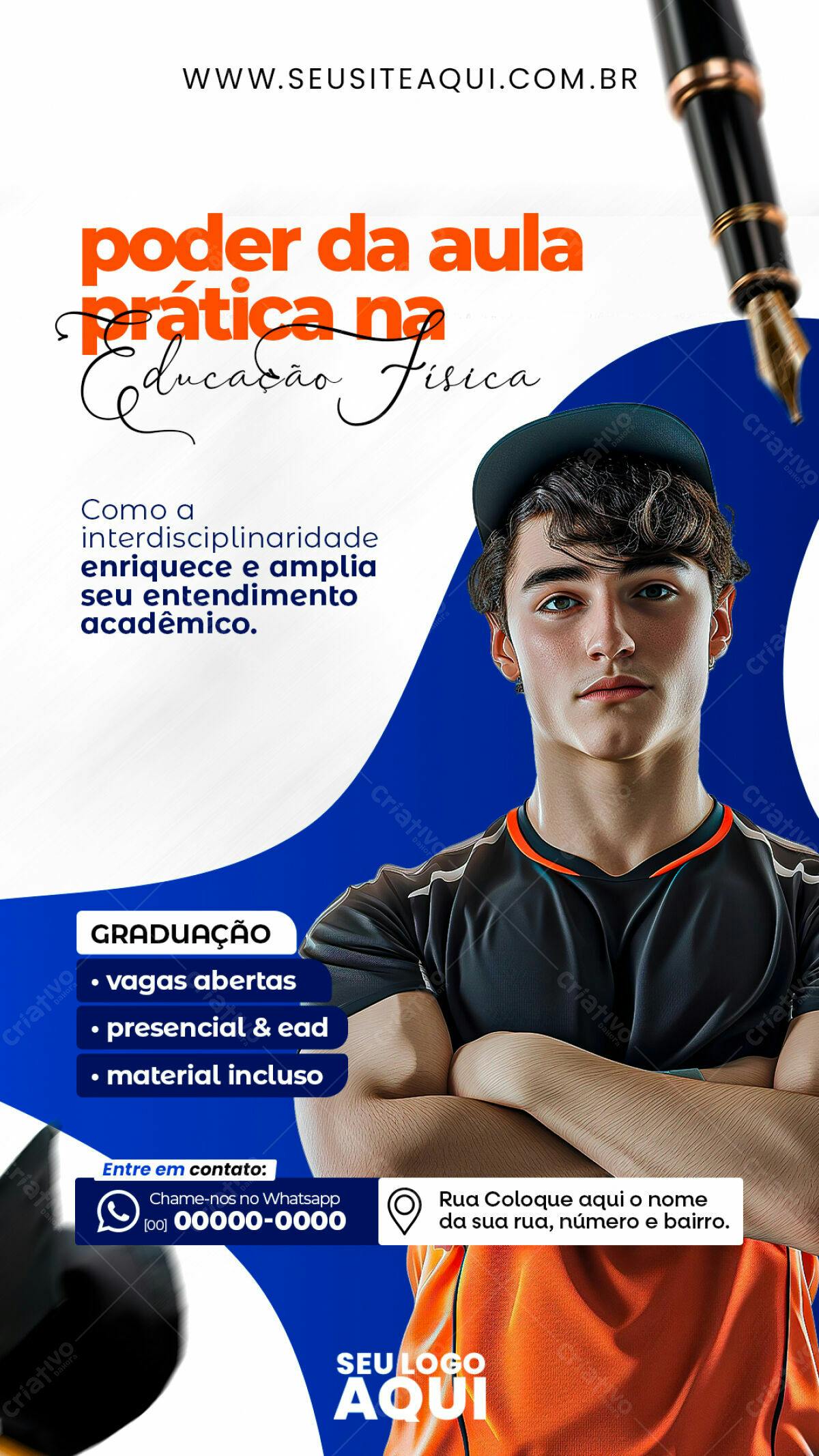 Flyer para Curso de Educação Física PSD Editável