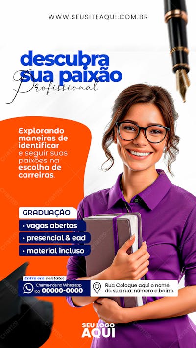 STORY |  VOLTA ÀS AULAS | FACULDADE | ESCOLA | PSD EDITÁVEL