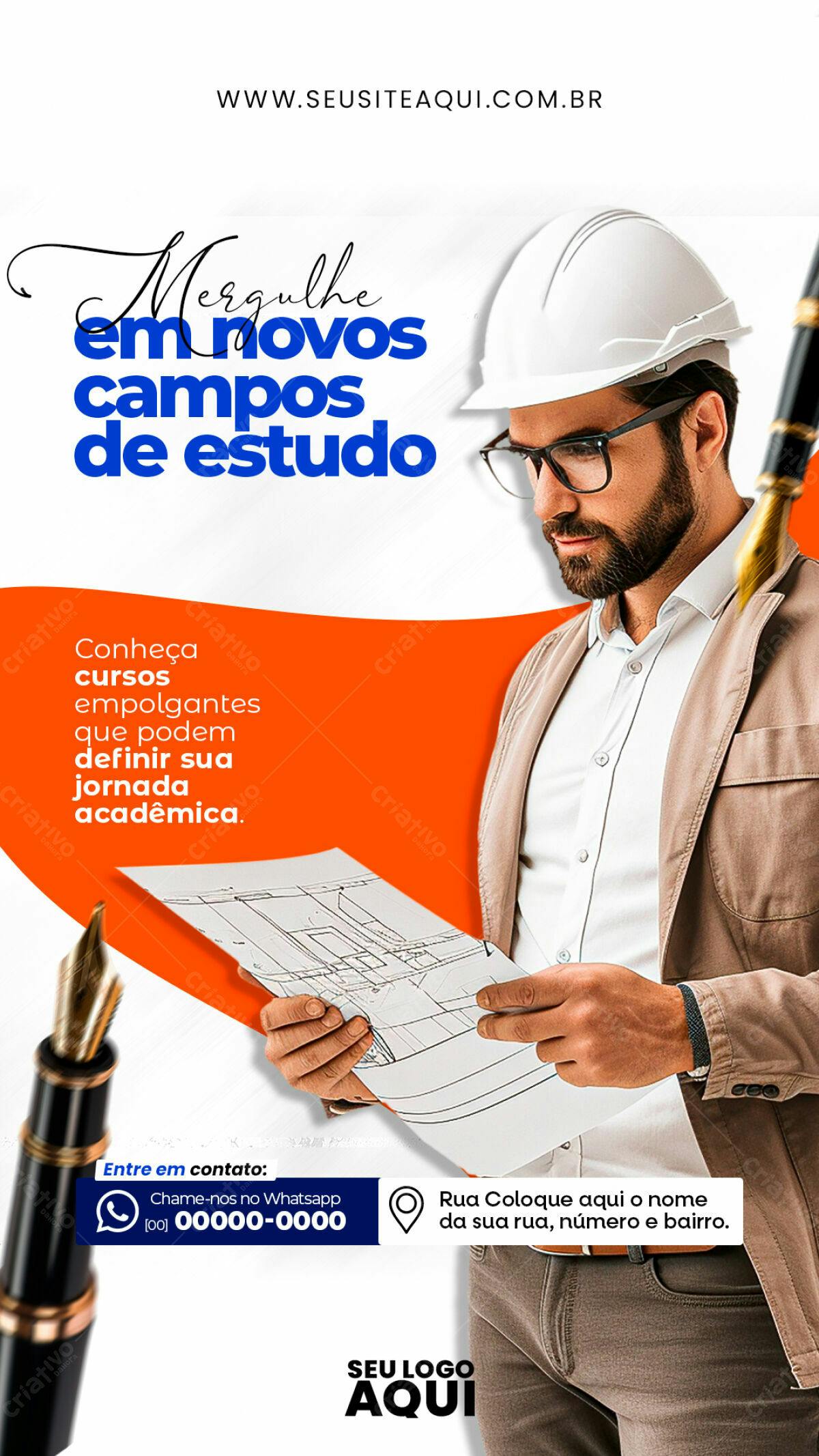 Flyer para divulgação de cursos PSD Editável