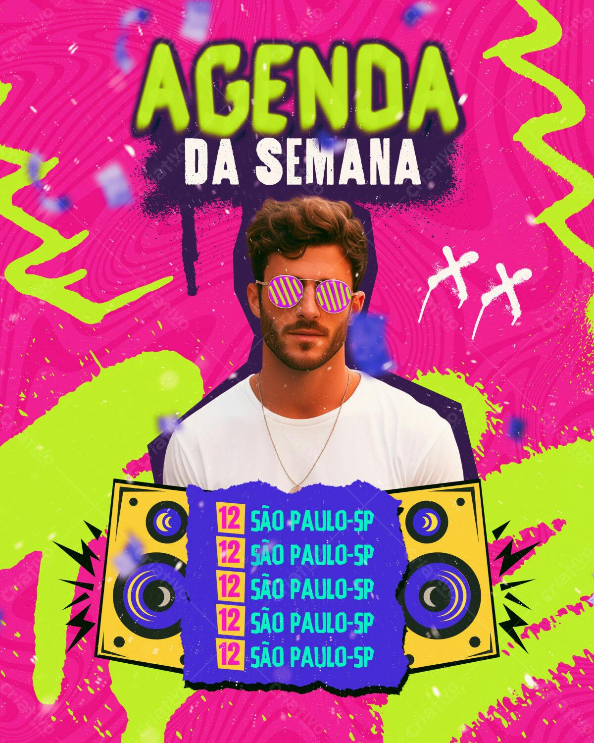 Flyer Agenda Semanal São Paulo PSD Editável