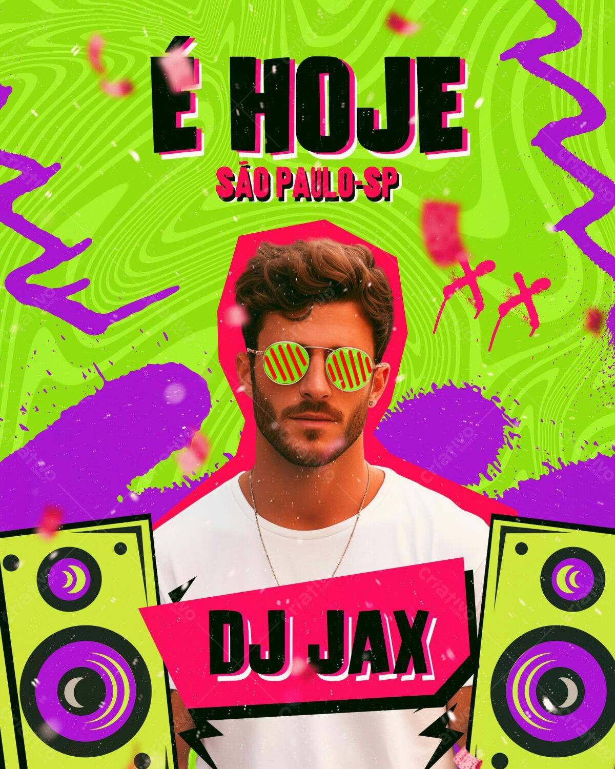 Flyer para Festa DJ Jax em São Paulo PSD Editável