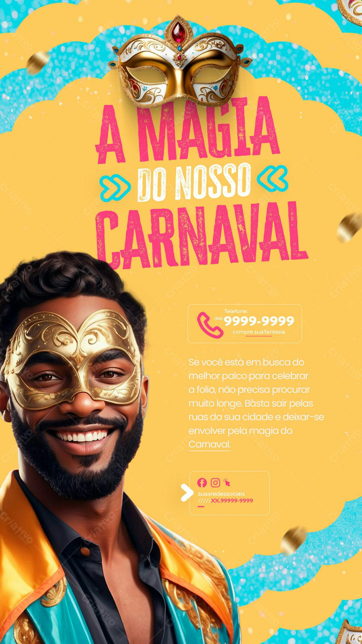 Flyer para Carnaval PSD Editável