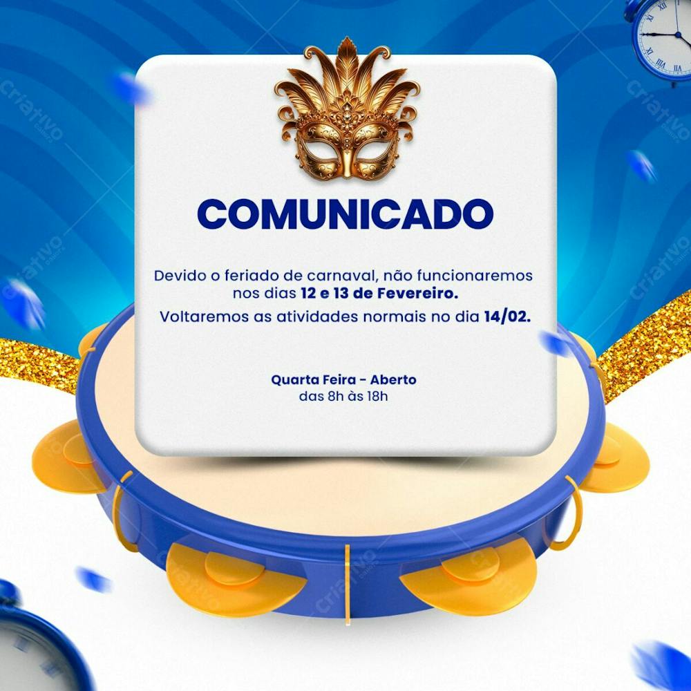 Horário De Funcionamento Comunicado Carnaval