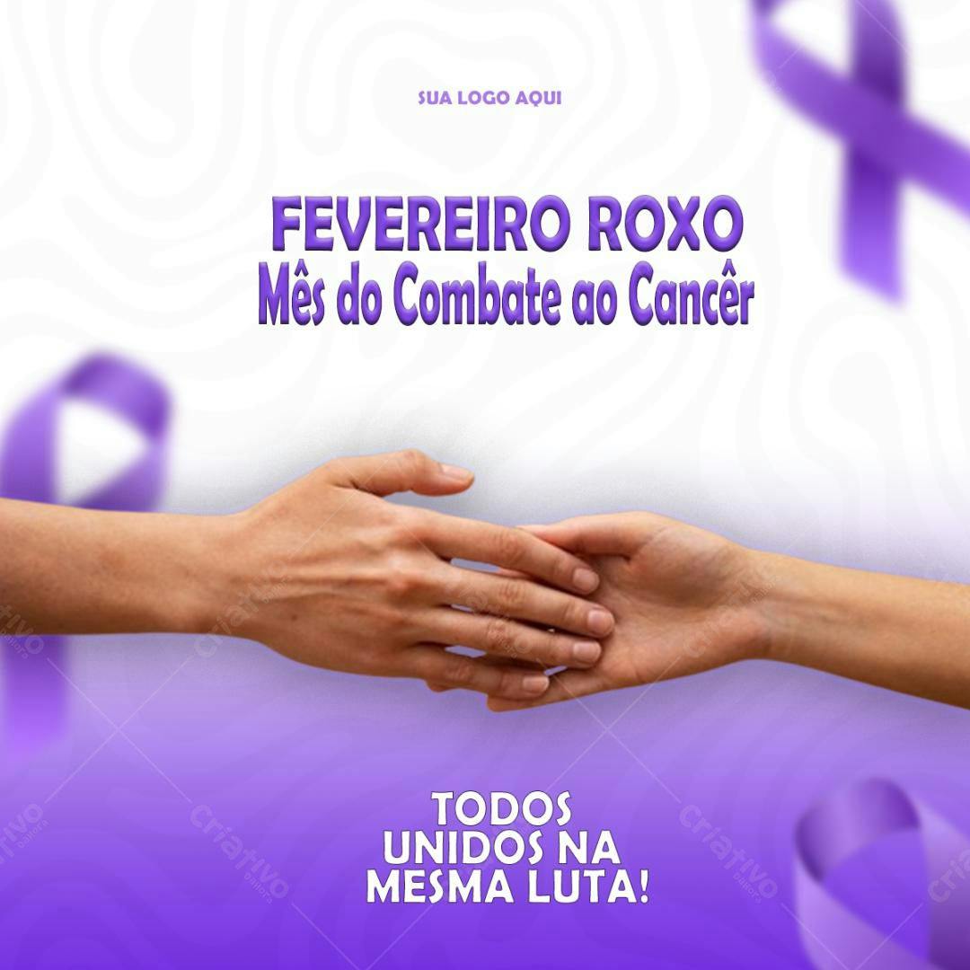 Post para Fevereiro Roxo PSD Editável