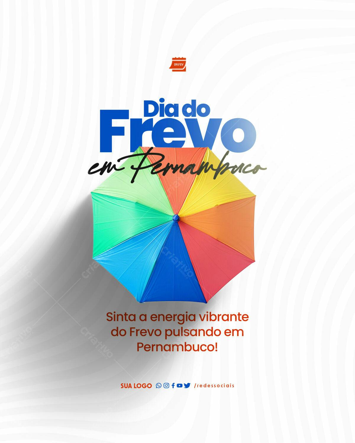 Flyer para o Dia do Frevo em Pernambuco PSD Editável