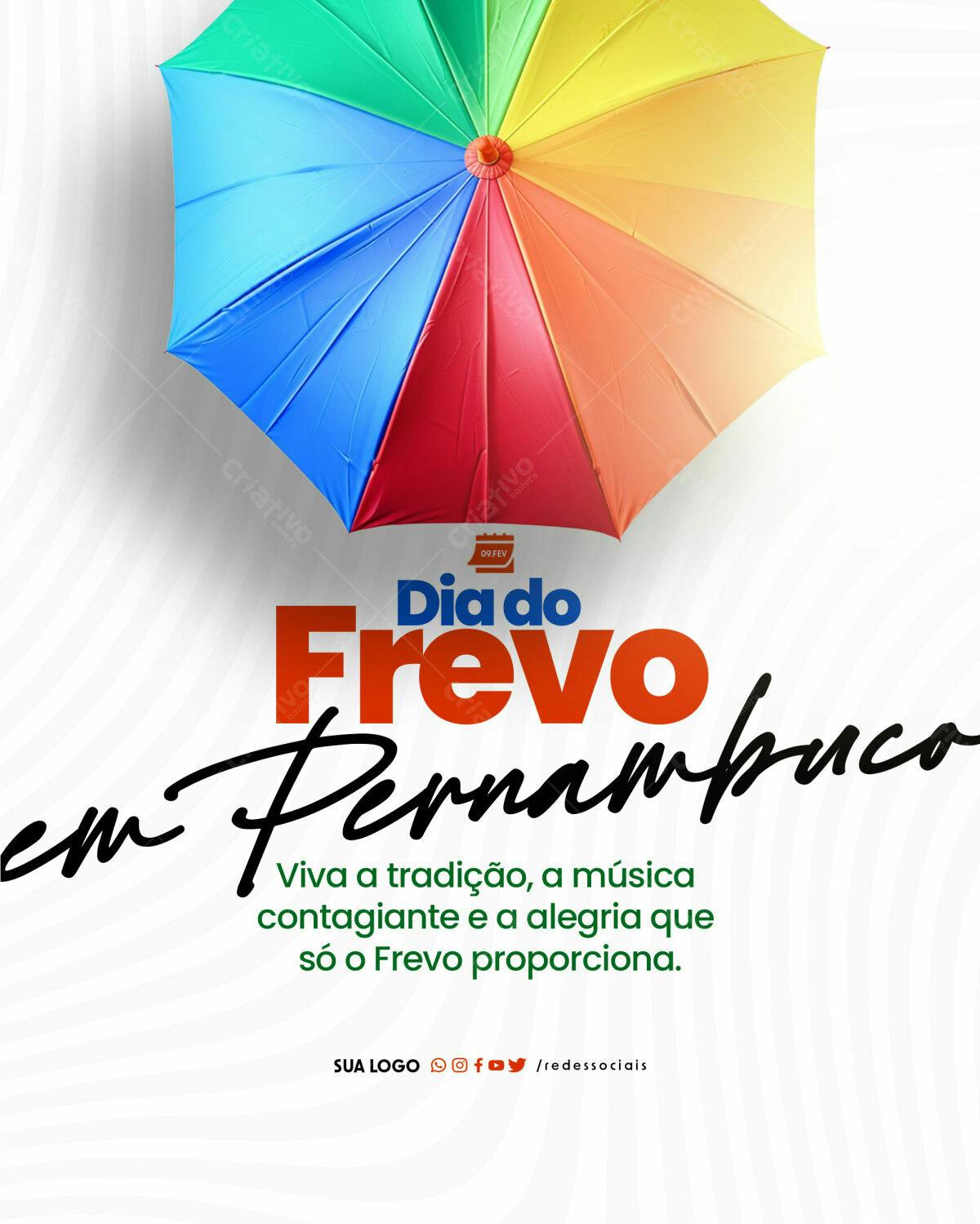 Flyer Dia do Frevo em Pernambuco PSD Editável