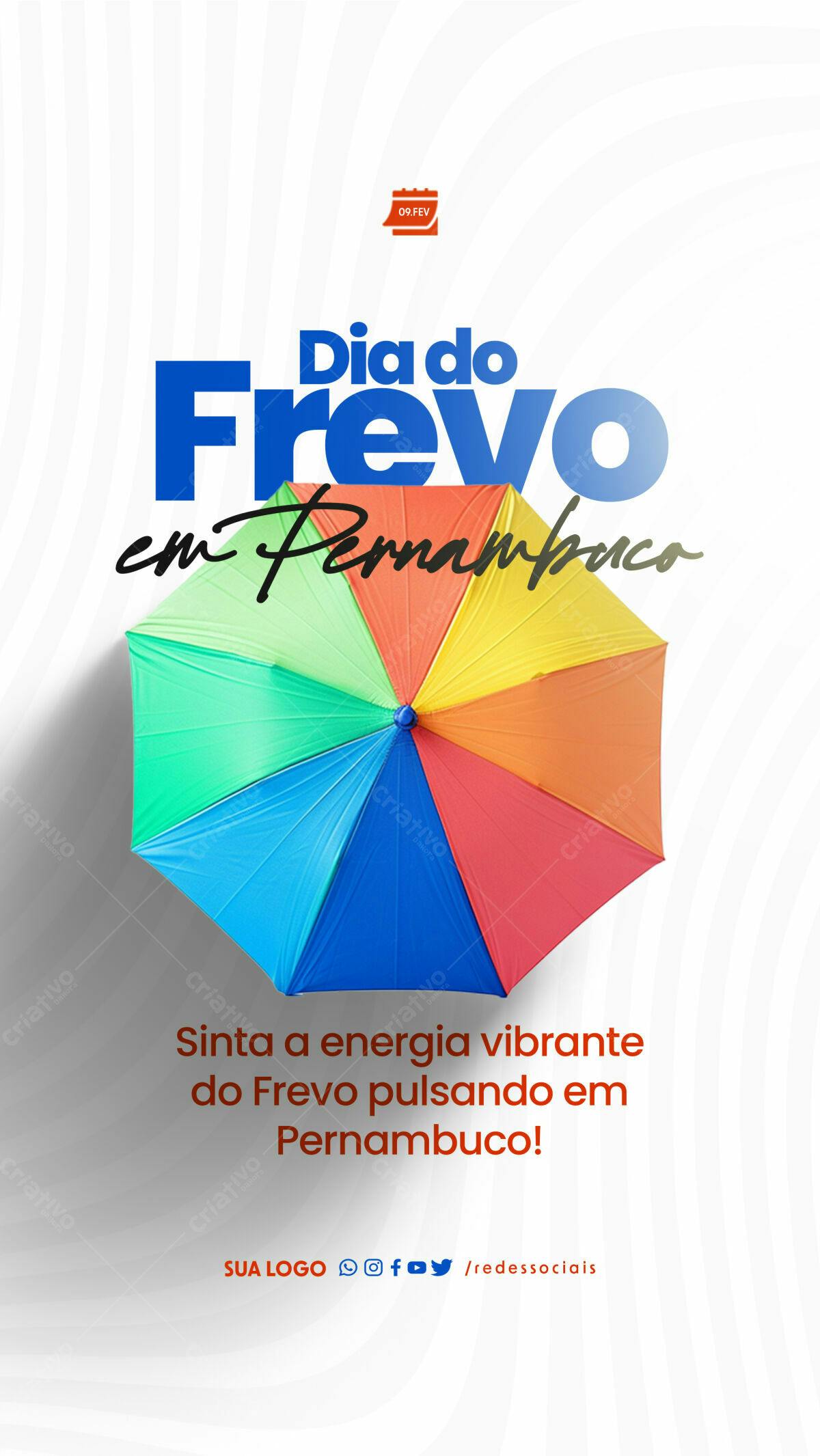 Flyer Dia do Frevo em Pernambuco PSD Editável