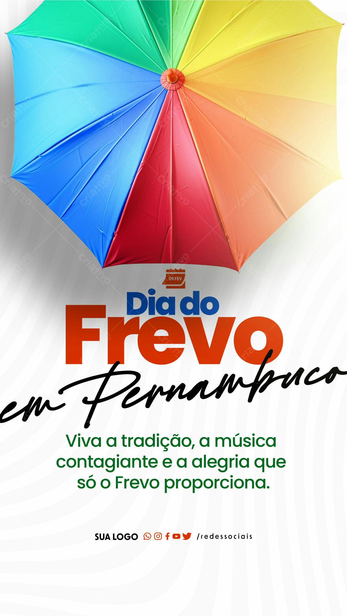 Flyer Dia do Frevo em Pernambuco PSD Editável