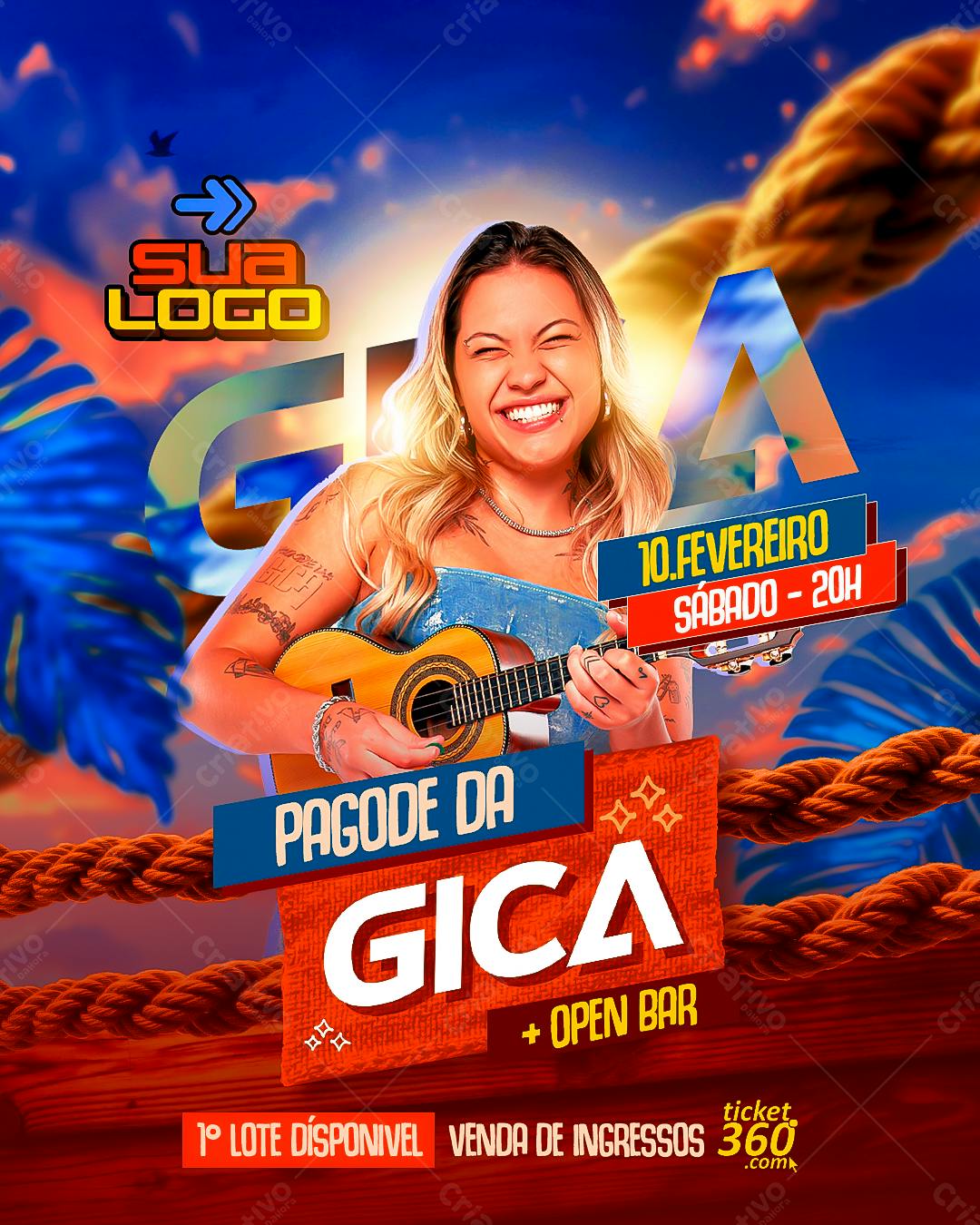 Flyer Pagode da Gica PSD Editável