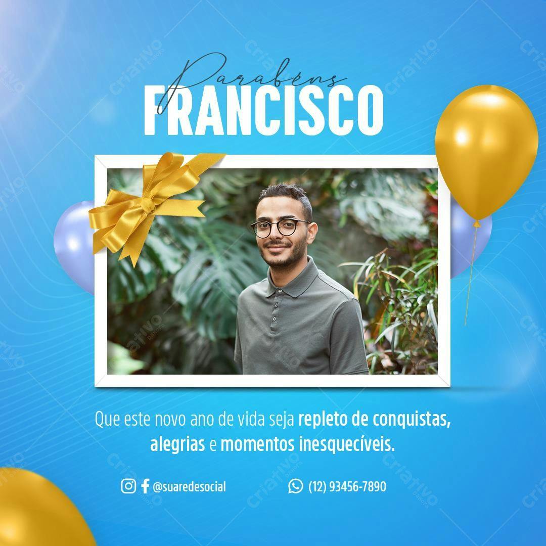 Postagem de Aniversário para Facebook PSD Editável