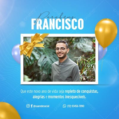 Postagem Aniversário Rede Social