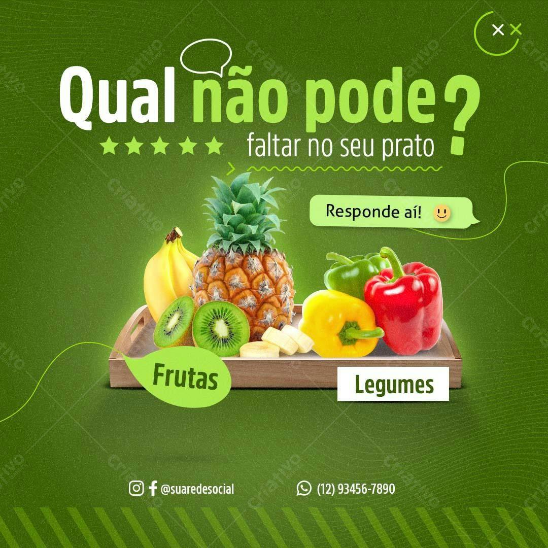 Banner Frutas e Legumes para Redes Sociais PSD Editável