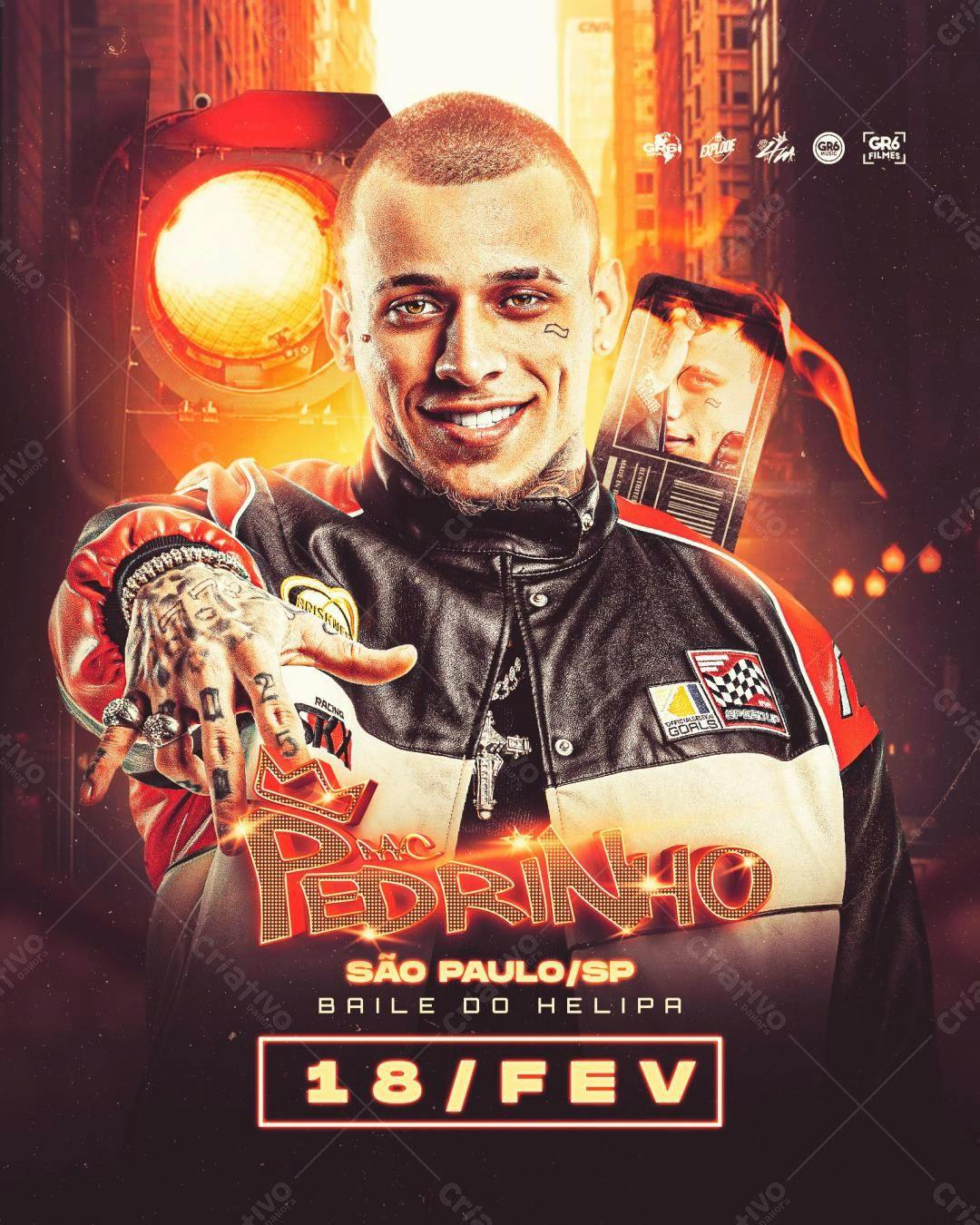 Flyer para Baile do MC Pedrinho PSD Editável