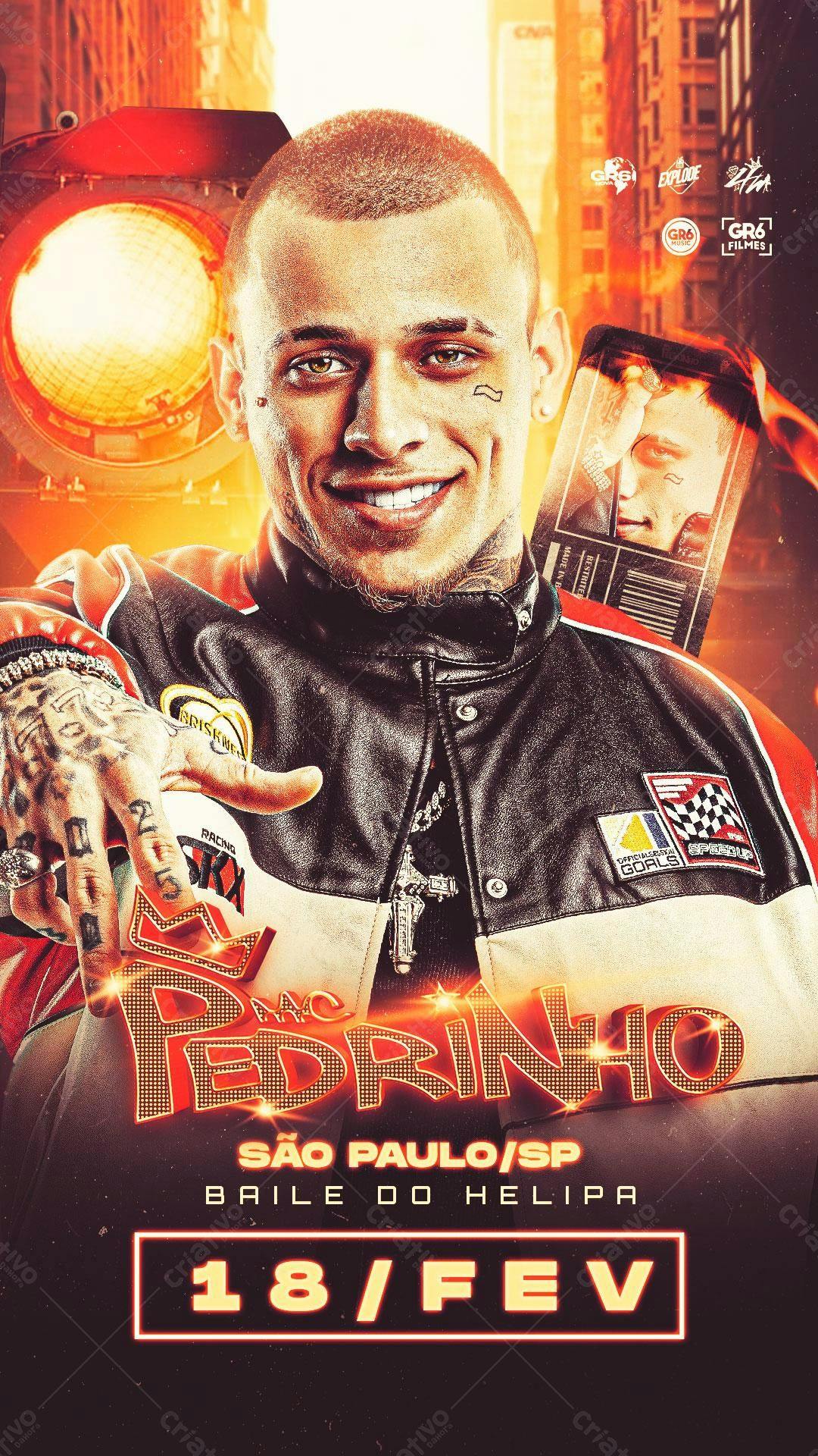 Flyer Baile do MC Pedrinho PSD Editável