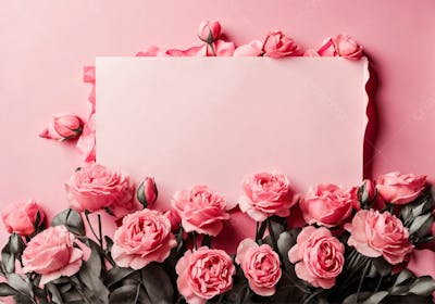 Imagem Com Quadro E Fundo Rosas Para O Dia Da Mulher
