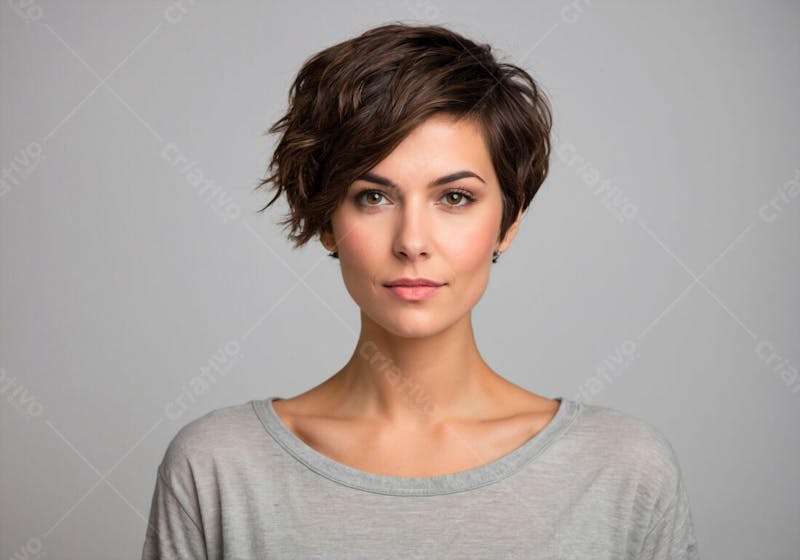 Mulher cabelo curto para o dia da mulher