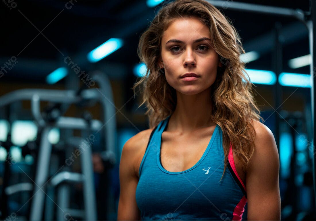 Mulher atleta na academia