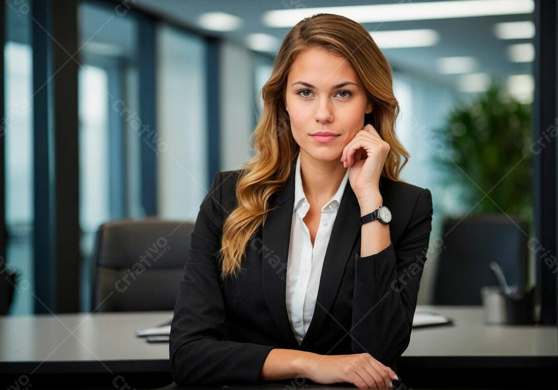 Mulher executiva em escritório moderno