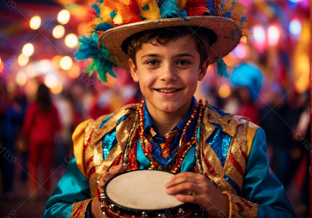 Menino Com Roupas De Carnaval