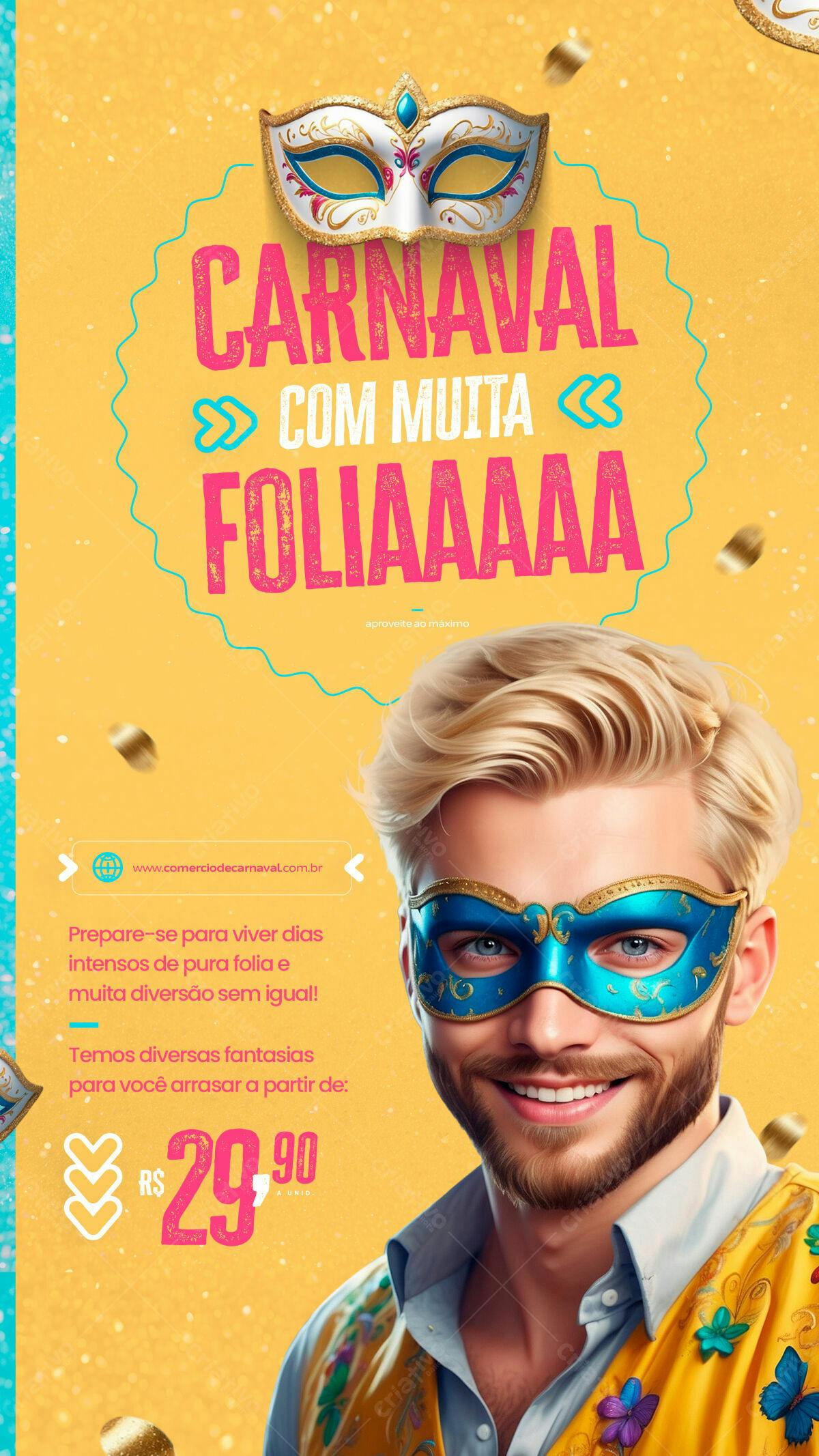 Flyer para o Carnaval PSD Editável