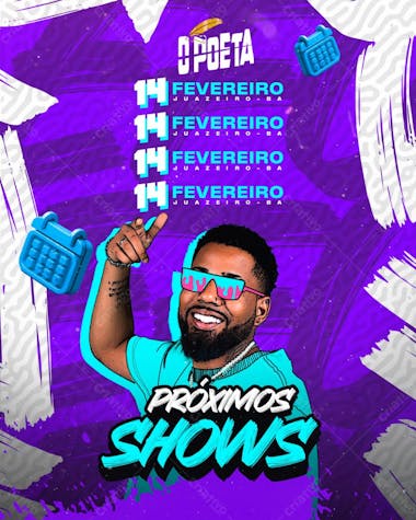 Agenda de shows o poeta feed psd editável