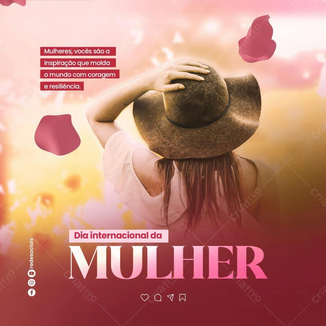 Post para Dia Internacional da Mulher PSD Editável