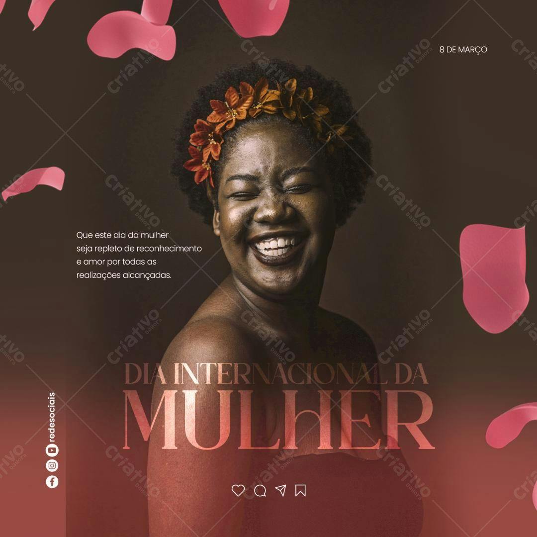 Post para Dia Internacional da Mulher PSD Editável