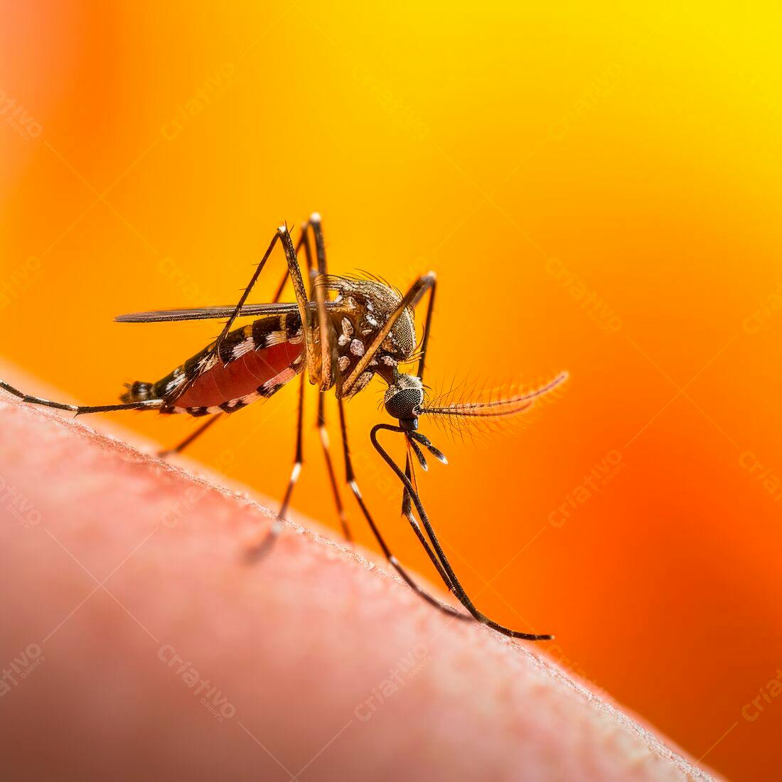 Mosquito Aedes aegypti sugando sangue