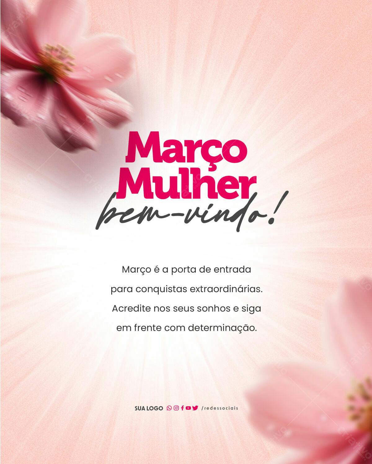 Post para o Dia Internacional da Mulher PSD Editável