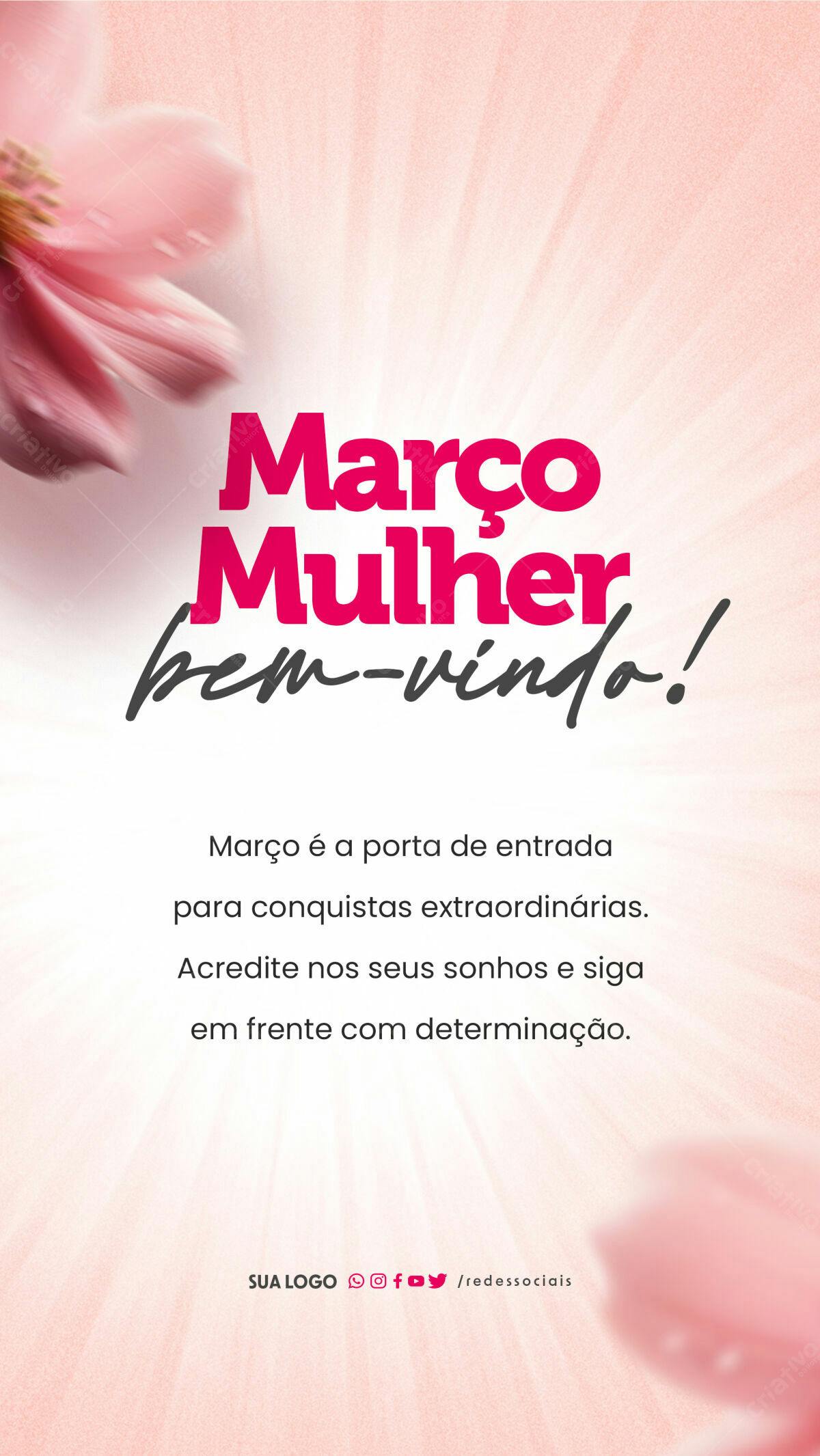 Flyer Mês da Mulher PSD Editável