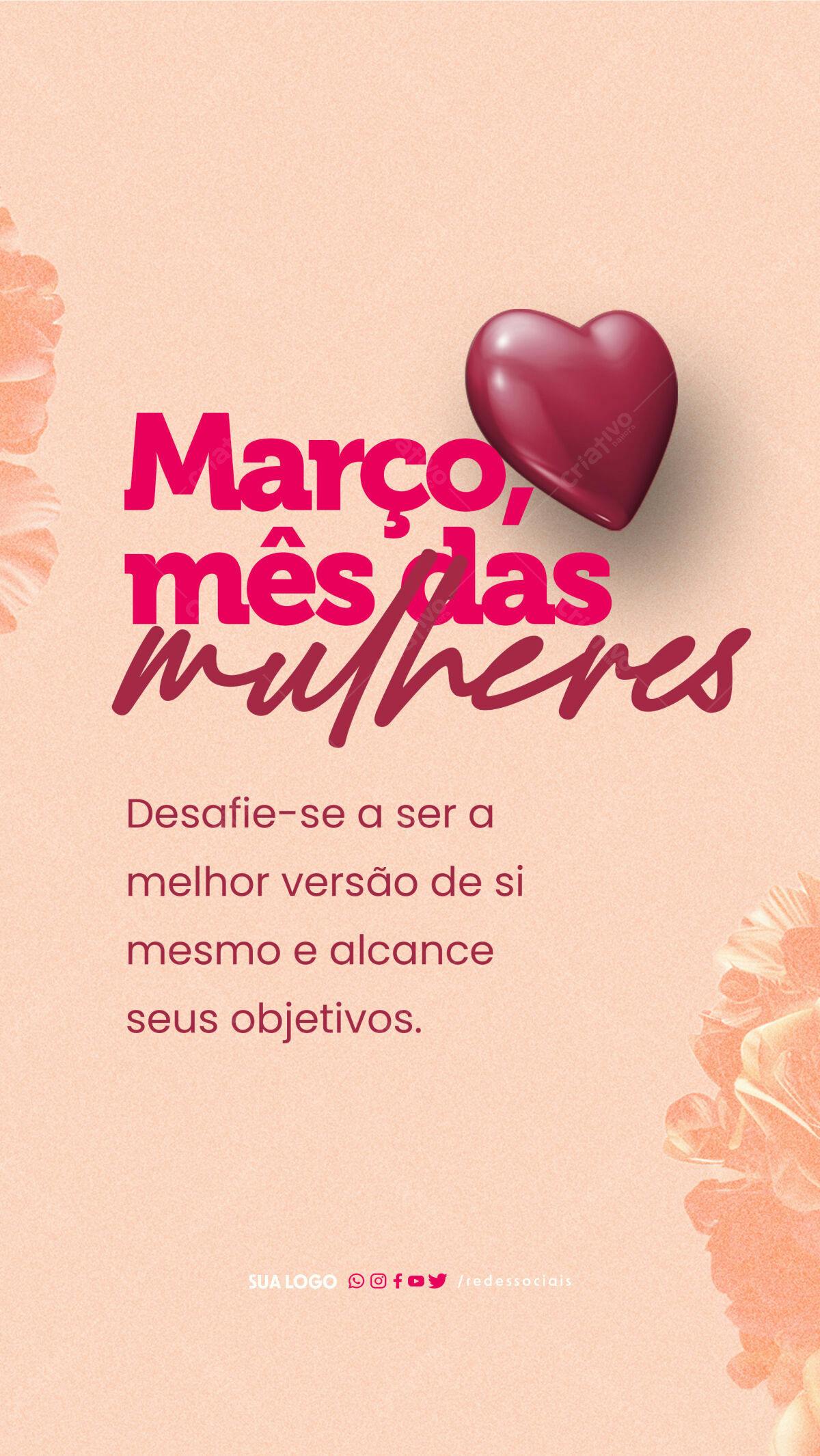 Flyer Mês das Mulheres PSD Editável